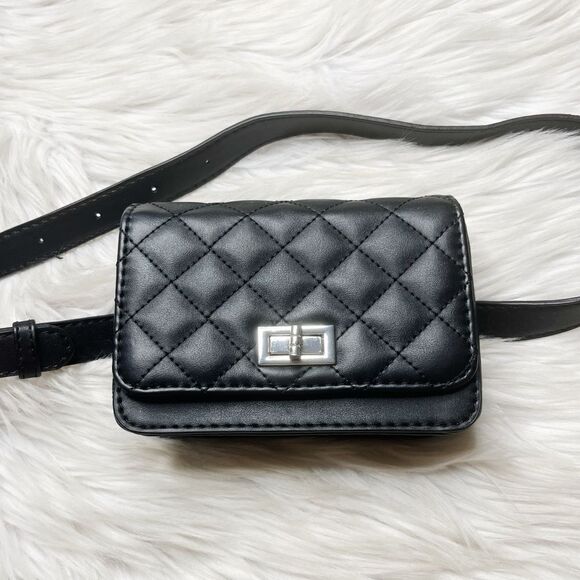 Forever 21 Quilted Belt bag Black - Picture 1 of 8